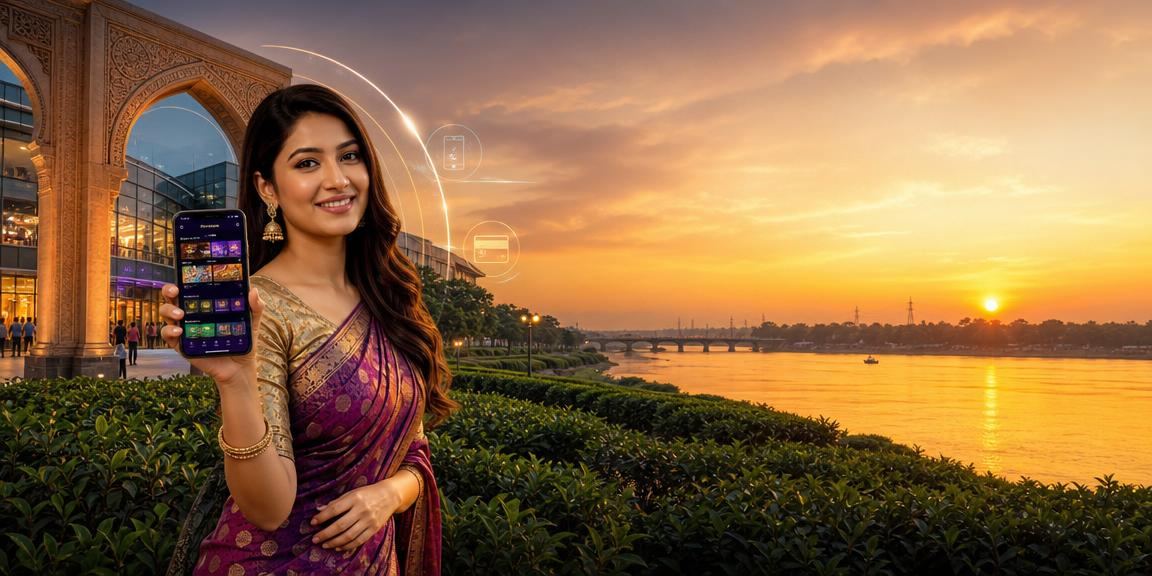 রাজশাহীর চা বাগানে মোবাইল ক্যাসিনো অ্যাপ ব্যবহার করছেন একজন খেলোয়াড়