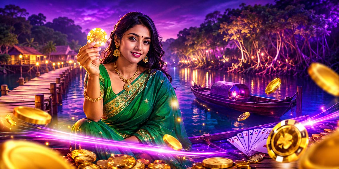 সুন্দরবন এলাকায় মোবাইলে রামি গেম খেলছেন একজন ব্যবহারকারী